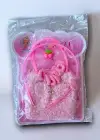 Pembe Renk Çocuk Çanta Toka Taç Set