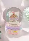 Pembe Renk Çocuk Figürlü Ve Işıklı Kar Küresi