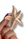Pembe Renk Deniz Yıldızı Figürlü İnci Detaylı Metal Mandal Toka