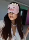 Pembe Renk Dinozor Figürlü Uyku Bandı