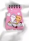 Pembe Renk Hayvan Figürlü Not Defteri