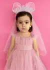 Pembe Renk Hello Baby Yazılı Tül Detaylı Taç
