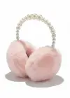 Pembe Renk İnci Detaylı Peluş Kulaklık