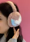 Pembe Renk Kalp Detaylı Peluş Kulaklık