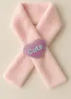 Pembe Renk Kalp Figürlü Peluş Çocuk Atkı