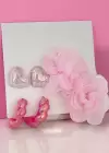 Pembe Renk Karışık Figürlü 6lı Küpe Set