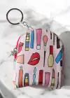 Pembe Renk Karışık Figürlü Anahtarlık Cüzdan
