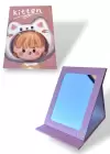 Pembe Renk Karışık Figürlü Kitten Yazılı Masa Aynası