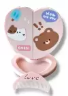 Pembe Renk Karışık Figürlü Tarak / Masa Aynası Set