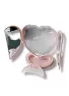 Pembe Renk Karışık Figürlü Tarak / Masa Aynası Set