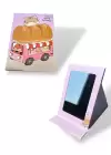 Pembe Renk Kedi Figürlü Masa Aynası