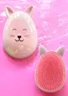Pembe Renk Kedi Figürlü Taşınabilir Saç Tarama Fırçası/ Tarak
