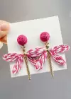 Pembe Renk Kelebek Figürlü Küpe (Çift)