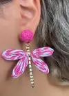 Pembe Renk Kelebek Figürlü Küpe (Çift)