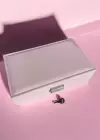 Pembe Renk Kilitli Deri Takı Organizeri