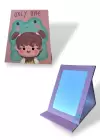 Pembe Renk Kız Detaylı Kurbağa Figürlü Masa Aynası