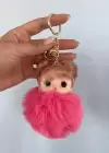 Pembe Renk Kız Figürlü Peluş Anahtarlık