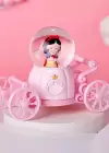 Pembe Renk Kız Figürlü Tekerlek Detaylı Işıklı Kar Küresi