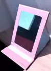 Pembe Renk Kız Figürlü Thank You Yazı Detaylı Masa Aynası