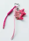 Pembe Renk Köpek Figürlü Çanta Charm/ Anahtarlık