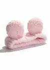 Pembe Renk Kulak Detaylı Peluş Saç Bandı