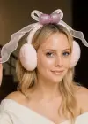 Pembe Renk Kurdele Figürlü Peluş Kulaklık