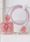 Pembe Renk Kurdele Figürlü Şarj Kablosu/ Adaptör Koruyucu Kılıf