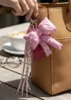 Pembe Renk Kurdele Ve Yıldız Figürlü Çanta Charm/ Anahtarlık