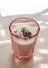 Pembe Renk Kuru Çiçek Detaylı Mum