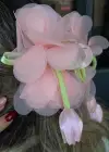 Pembe Renk Lale Figürlü Mandal  Toka