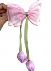 Pembe Renk Lale Figürlü Otomat Toka