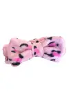 Pembe Renk Leopar Figürlü Peluş Saç Bandı