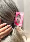 Pembe Renk Mermer Desenli Taş Detaylı Kemik Mandal Toka