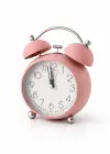 Pembe Renk Mini Dekoratif Işıklı Alarmlı Yuvarlak Masa Saati