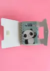 Pembe Renk Panda Figürlü Kilit Detaylı  Not Defteri