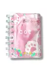Pembe Renk Pati Figürlü Cat Day Yazılı Defter