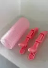 Pembe Renk Pens Tokalı Bigudi Cırtlı/ Yapışkanlı Saç Bigudisi /Büyük Boy