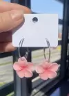 Pembe Renk Sallantılı Lotus Küpe (Çift)