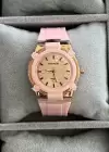 Pembe Renk Silikon Kordonlu Çelik Kadın Saat