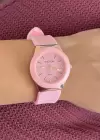 Pembe Renk Silikon Kordonlu Kadın Saat