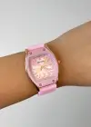 Pembe Renk Silikon Kordonlu Kadın Saat