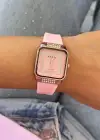 Pembe Renk Silikon Kordonlu Kadın Saat