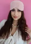 Pembe Renk Sim Detaylı Peluş Uyku Bandı