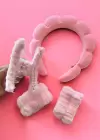 Pembe Renk Spa Taç/ Mandal Toka/ Su Emici Havlu Bileklik Set