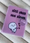 Pembe Renk Sütü Çilekli Seni Sürekli Yazılı Mini Defter