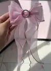 Pembe Renk Taş Detaylı Kurdele Figürlü Otomat Toka