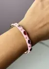 Pembe Renk Taş Detaylı Mineli Kelepçe Bileklik