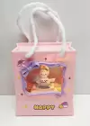 Pembe Renk Tavşan Figürlü Askı Detaylı Müziklı Işıklı Kar Küresi