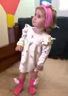 Pembe Renk Tavşan Figürlü Çocuk Saç Bandı Ve Çorap Set