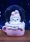 Pembe Renk Tavşan Figürlü Işıklı Kar Küresi